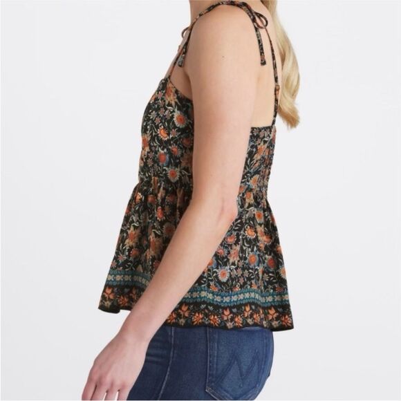 Nine Britton. Kipper Peplum‎ Tank Top. Size: XS. Orange and Brown. New With Tags - Picture 4 of 7